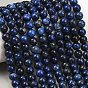 Teintes lapis-lazuli naturel brins de perles rondes