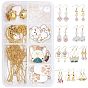 DIY Dog Themed Earring Making Kits, Including Alloy Enamel Pendants, Glass Beads, Brass Linking Rings & Pendant & Earring Hooks, Iron Jump Rings & Pins