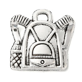 Tibetan Style Zinc Alloy Bag Pendants, Lead Free & Cadmium Free, 15.8x16.2x3.5mm, Hole: 3mm, about 357pcs/500g