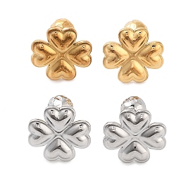 304 серьги-гвоздики из нержавеющей стали для женщин, клевер