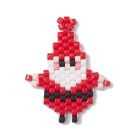 Christmas Glass Seed Loom Pattern, Santa Claus Pendant