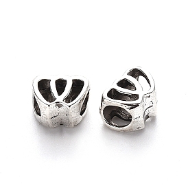 Европейские сплавочные бусины тибетского стиля , бусины с большим отверстием, без свинца, полый, сердце