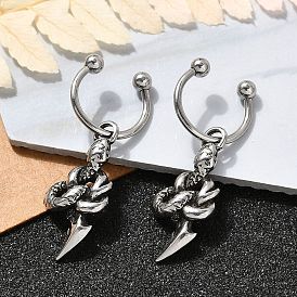 316 Surgical Stainless Steel Dangle Half Hoop Earrings for Women