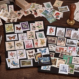 46Pcs 23 Styles Coated Paper Stickers, Stamp Shape Stickers for Scrapbooking, Planners