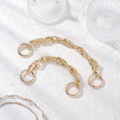 2 шт. 2 размеры алюминиевые текстурированные веревки цепи сумки удлинители цепи, Сплав с застежками