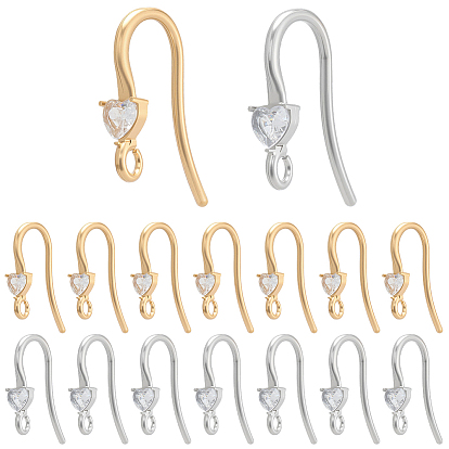 20 шт. 2 стили 304 крючки для сережек со стразами из нержавеющей стали, аксессуары для серег своими руками