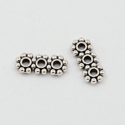 Тибетского стиля баров Spacer, прямоугольные, 12.5x5x2 мм, отверстие : 1.5 мм