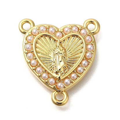 Стойка обшивка латунная люстра компонент ссылка, с пластмассовой жемчужиной abs, долговечный, без кадмия и без свинца, сердечная ссылка