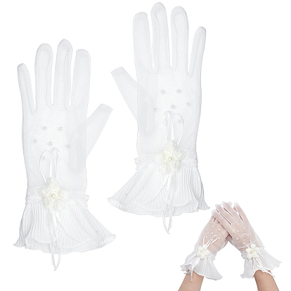 Guantes de encaje de poliéster para novia