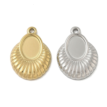 304 Настройки кабошон из нержавеющей стали кулон, формы раковины, ионное покрытие (ip)