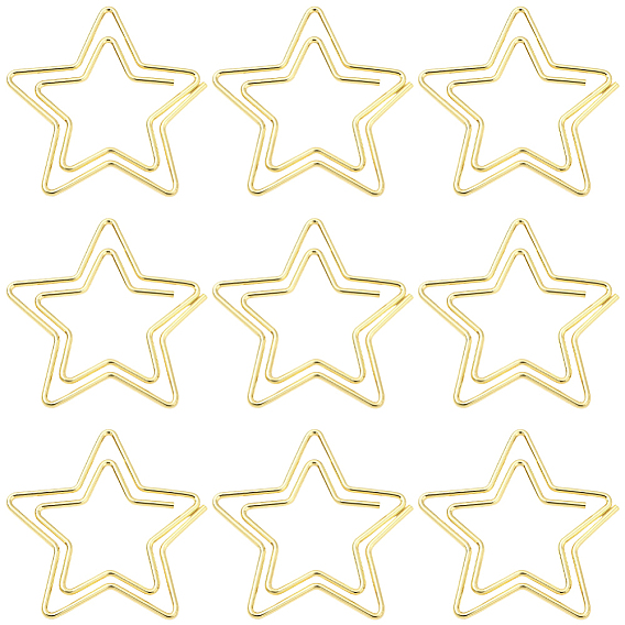 60шт. железные скрепки, скрепки-звезды, клипсы для закладок