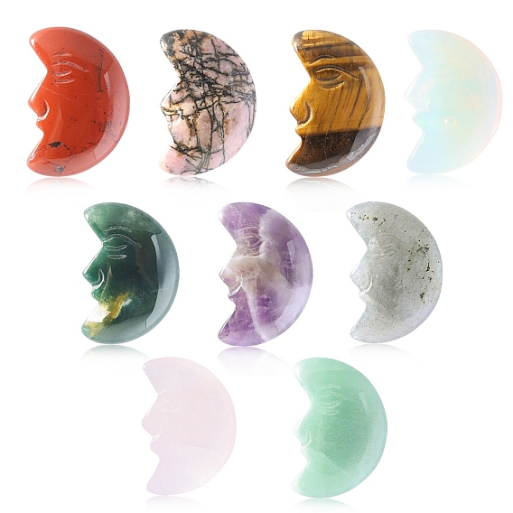 Фигурки луны, вырезанные из драгоценных камней, для домашнего офиса настольный орнамент фэн-шуй