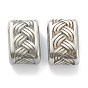 304 Stainless Steel Slide Charms/Slider Beads, For Leather Cord Bracelet Making, Oval
