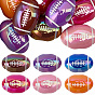 20Pcs UV Plating Opaque Acrylic Beads, Iridescent, Rugby
