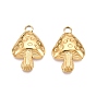 Placage ionique (ip) 304 pendentifs en acier inoxydable, charme de champignon