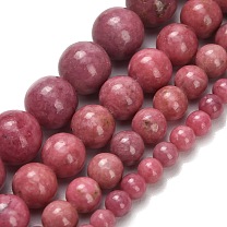 Natural Rhodonite Beads Strands, Round, Grade A-
