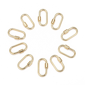 Латунные подвески с карабином, для изготовления ожерелий, быстрые ссылки, овальные