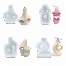 DIY Geometric Vase Silicone Candle Molds, for Scented Candle Making