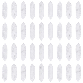 36шт. натуральный кварцевый кристалл с двойными наконечниками лечебные камни, палочка для медитативной терапии, уравновешивающая энергию рейки, для проволоки, свернутой подвесками решений, нет отверстий / незавершенного, форма пули