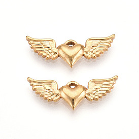 304 подвески из нержавеющей стали, ионное покрытие (ip), сердце с крыльями