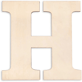 Unfinished Wood Shape, Customizable, Letter H