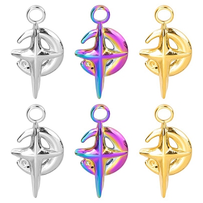 304 подвески из нержавеющей стали, луна со звездным шармом