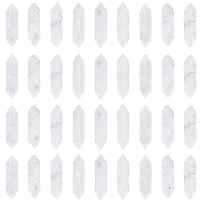 36шт. натуральный кварцевый кристалл с двойными наконечниками лечебные камни, палочка для медитативной терапии, уравновешивающая энергию рейки, для проволоки, свернутой подвесками решений, нет отверстий / незавершенного, форма пули