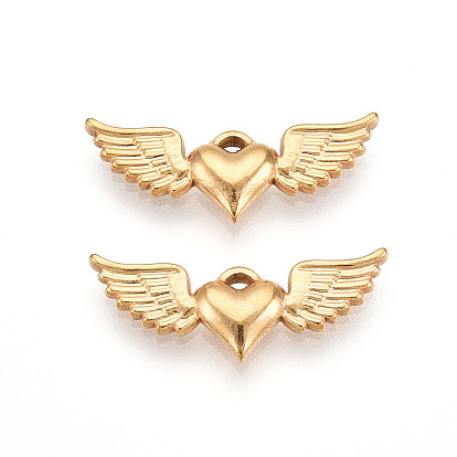 304 подвески из нержавеющей стали, ионное покрытие (ip), сердце с крыльями