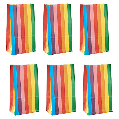 Rainbow Striped Paper Gift Bags, Rectangle