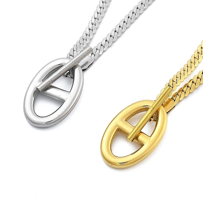 304 Овальные ожерелья из нержавеющей стали с подвеской в виде свиного носа для женщин