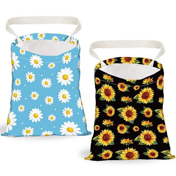 2 шт. 2 цветные полиэстеровые напечатанные подвесные автомобильные мусорные мешки, складные небольшие автомобильные мусорные баки с кнопками-защелками, прямоугольные