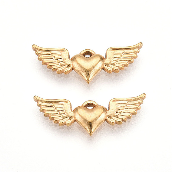304 подвески из нержавеющей стали, ионное покрытие (ip), сердце с крыльями