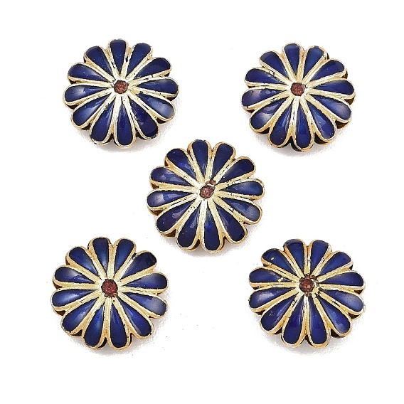 Бусины ручной работы перегородчатой, цветок, золотые