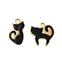 304 из нержавеющей стали шармы эмали, ионное покрытие (ip), подвески в форме кошки, реальный 18 k позолоченный
