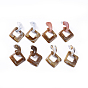 Imitation Gemstone Style Acrylic Dangle Earrings, with 304 Stainless Steel Stud Earring Findings and Rubber Ear Nuts, Rhombus