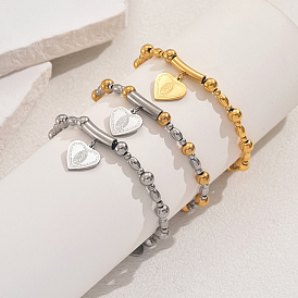 201 браслеты из нержавеющей стали с подвесками в виде сердца и святого Бенедикта, 201 браслеты из нержавеющей стали для женщин