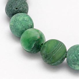 Jade africain naturelle perles rondes brins, givré