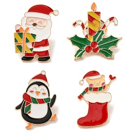 Christmas Series Golden Aolly Brooches, Enamel Pins
