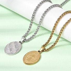 201 овальные подвески-медали Святого Бенедикта из нержавеющей стали