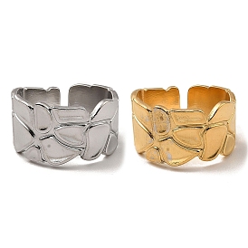 304 Stainless Steel Open Cuff Rings, Polygon