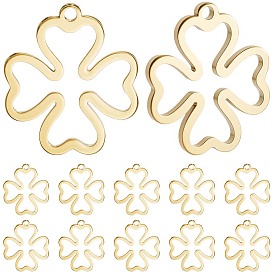 50 шт. 304 подвески из нержавеющей стали, лазерная резка, клевер