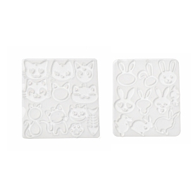 Rabbit/Cat DIY Pendant Silicone Molds, Resin Casting Molds, for UV Resin, Epoxy Resin Craft Making