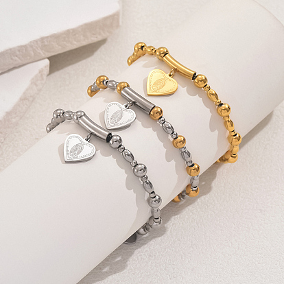 201 браслеты из нержавеющей стали с подвесками в виде сердца и святого Бенедикта, 201 браслеты из нержавеющей стали для женщин