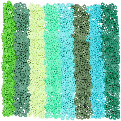 4000 шт 8 цвета бусины из полимерной глины ручной работы, Диск / плоские круглые, Heishi бусы