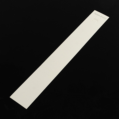 Rectangle Shape Cardboard Display Cards, Used For Necklace, Bracelet and Mobile Pendants, 209x29x0.5mm