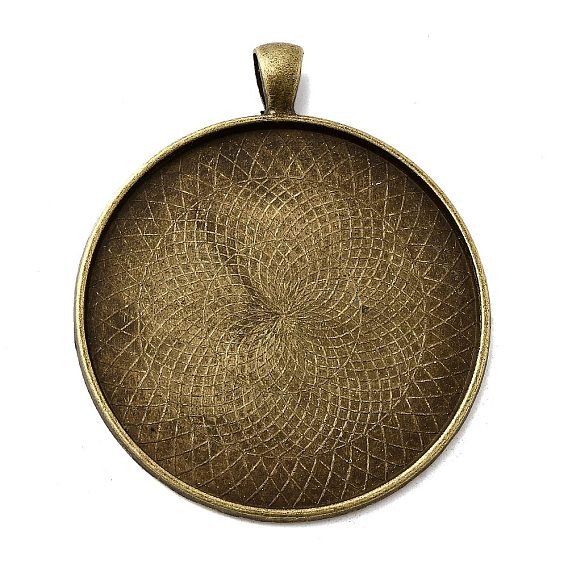 Сеттинги для кабошонов или кулона, сплав, тибетский стиль , без кадмия и без свинца, плоско-круглые