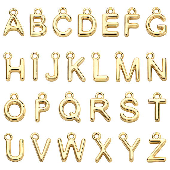 26 шт. Латунные подвески, буква аз, стойки покрытие, долговечный, без кадмия и без свинца