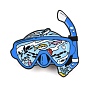Diving Mask Enamel Brooches, Alloy Lapel Pin Backs for Backpack Clothes, Black