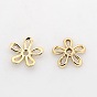 Nickel Free & Lead Free Alloy Fancy Bead Caps, Long-Lasting Plated, 5-Petal, Flower, 12x2mm, Hole: 1mm