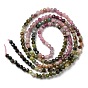 Natural Tourmaline Beads Strands, Faceted Round